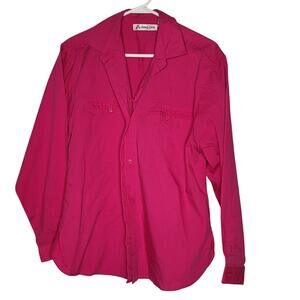 Alison Craig Size 14 Pink button up blouse long sleeve collared Cotton Blend